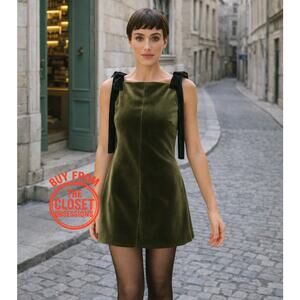 LAST ONE!!! ZARA Short Velvet Mini Dress w/ Shoulder Ties | Black | Sizes M